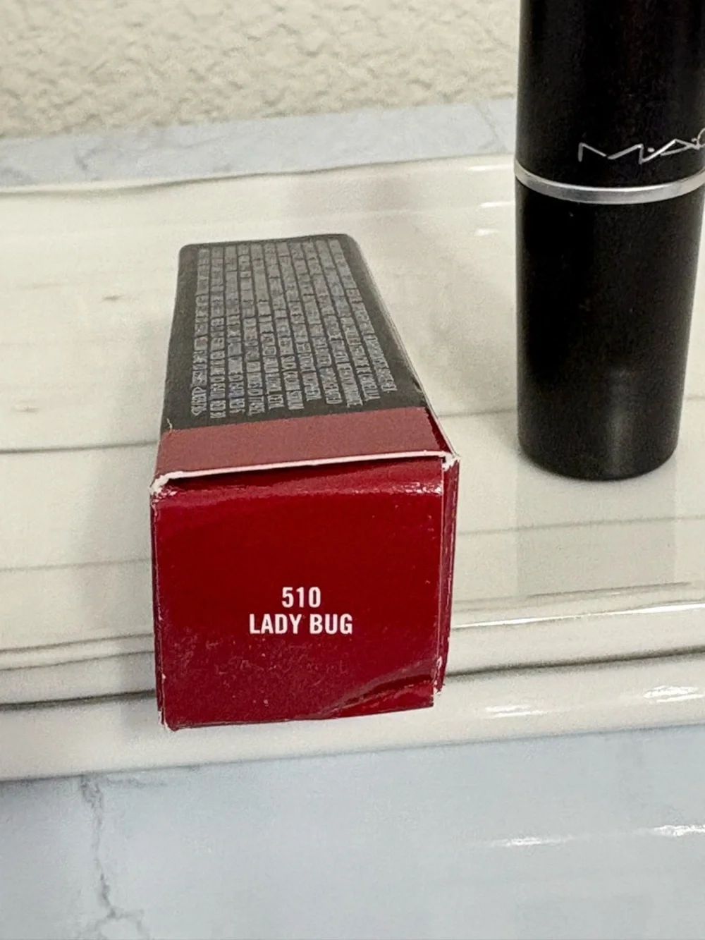 MAC Cosmetics Lustre Sheer-Shine Red 510 Lady Bug Lipstick NIB